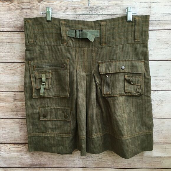 NEW‎ WITH TAGS BIYA BY JOHNNY WAS 2WO-TEN-TEN-5IVE SKIRT IN HUNTER GREEN PLAID - Picture 9 of 9